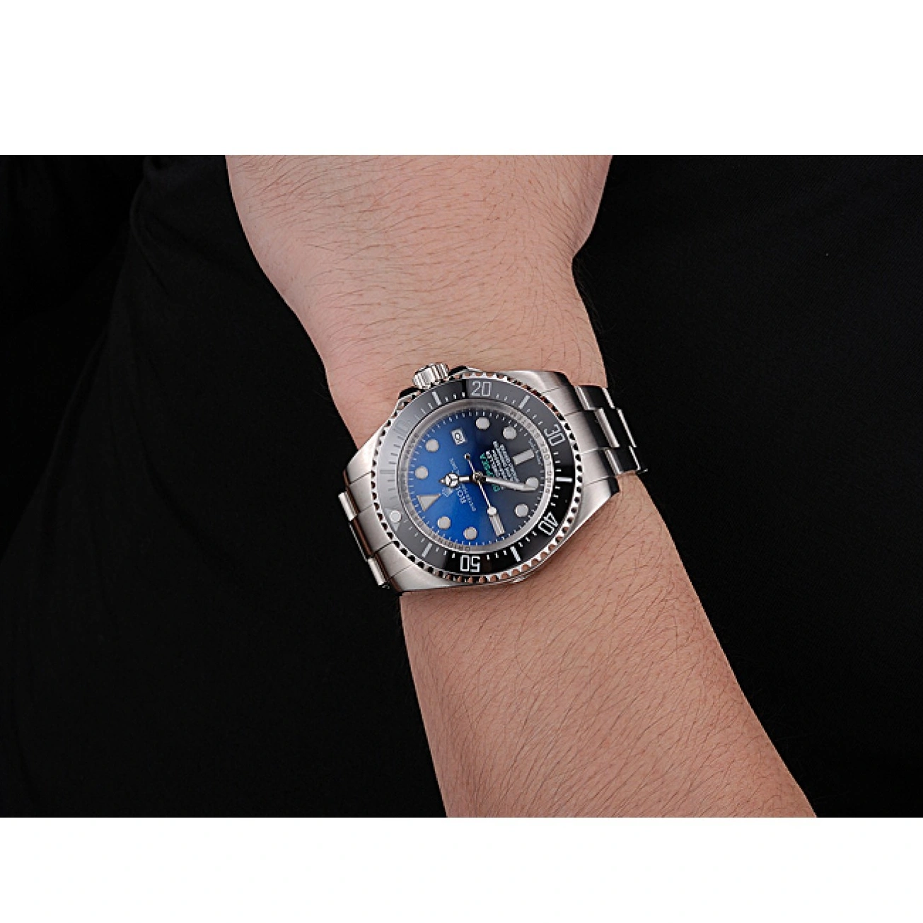 Aaa replica watch And Steel Cameron Dial Dweller Stainless Deepsea Swiss Black James 622847 Bracelet Case 1026